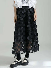 Black Circle Pull On Midi Skirt